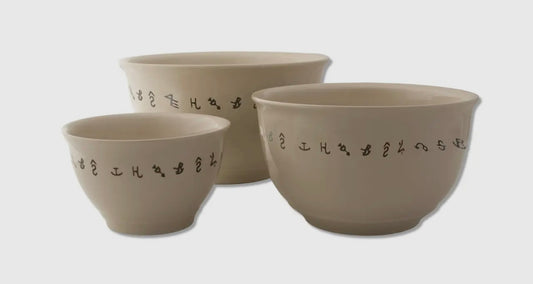 3 Piece Stoneware Branded Mixing Bowls